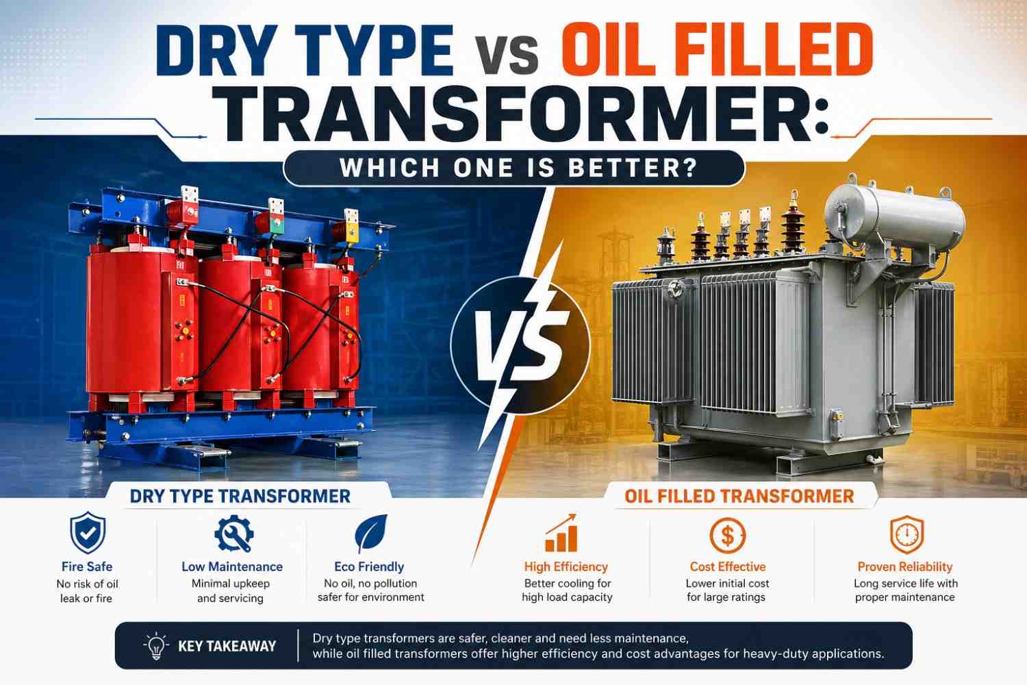 dry type vs oil filled transformer