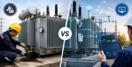 Preventive vs predictive maintenance for transformers in India showing power system reliability and maintenance comparison