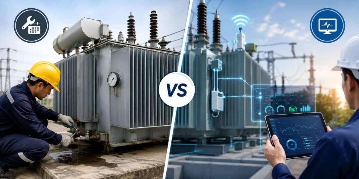 Preventive vs predictive maintenance for transformers in India showing power system reliability and maintenance comparison