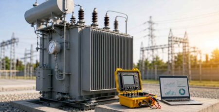 Step-by-step transformer health check process showing inspection, testing, and diagnostic analysis in electrical power systems