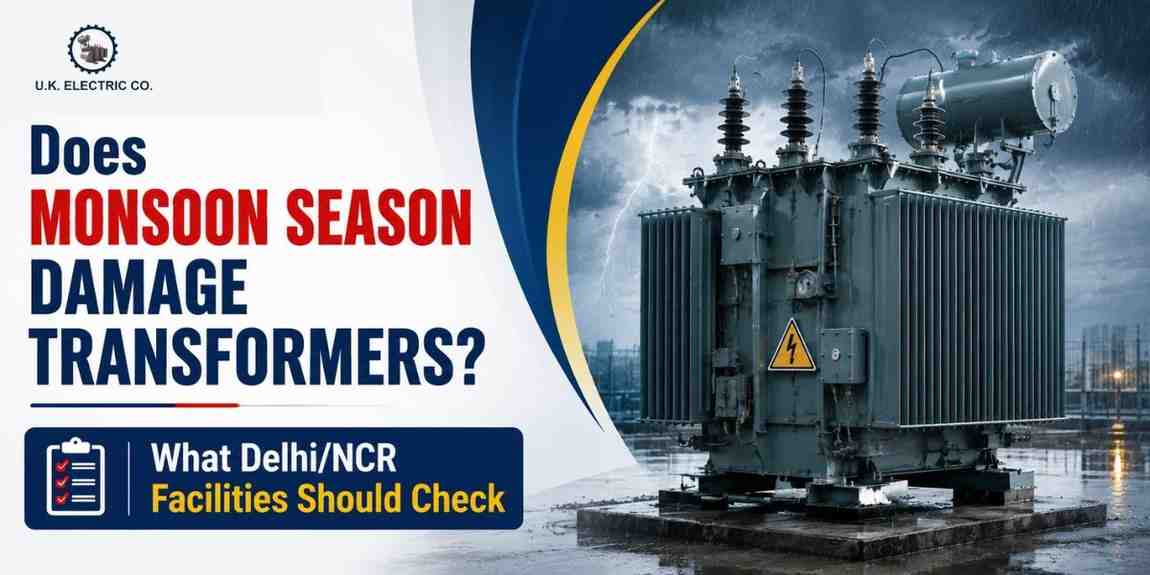 Transformer monsoon maintenance inspection at a Delhi NCR facility